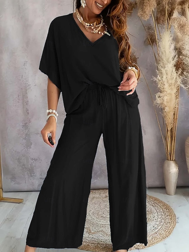 Women's Loungewear 2 Pieces Casual Comfort Pure Color