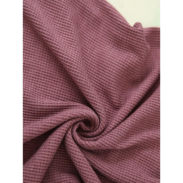 Women's T Shirt Buttons Plain Fashion Stylish Classic Long