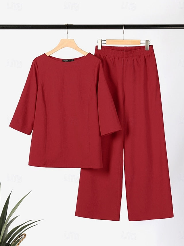Women's Two Piece Sets Pants Sets Bolero Top Half Sleeve