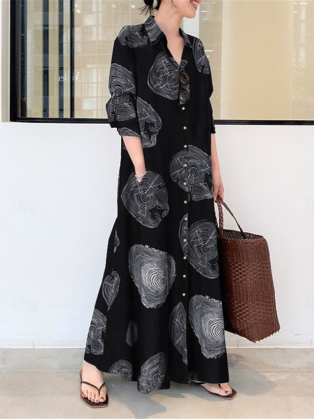 Women's Maxi Dress Shirt Dress Casual Dress Swing Dress