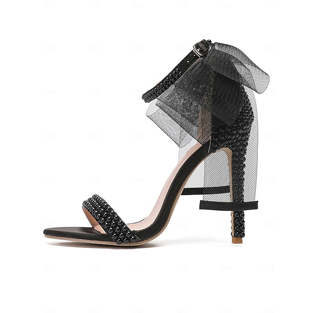 Bow Heels and Pearl Embellished with White Women's Wedding