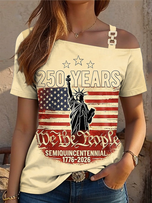 American Independence Day Women's T Shirt Print