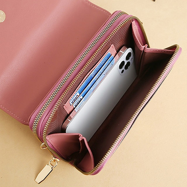 PU Crossbody Phone Bag Mobile Leather Women's Wallet