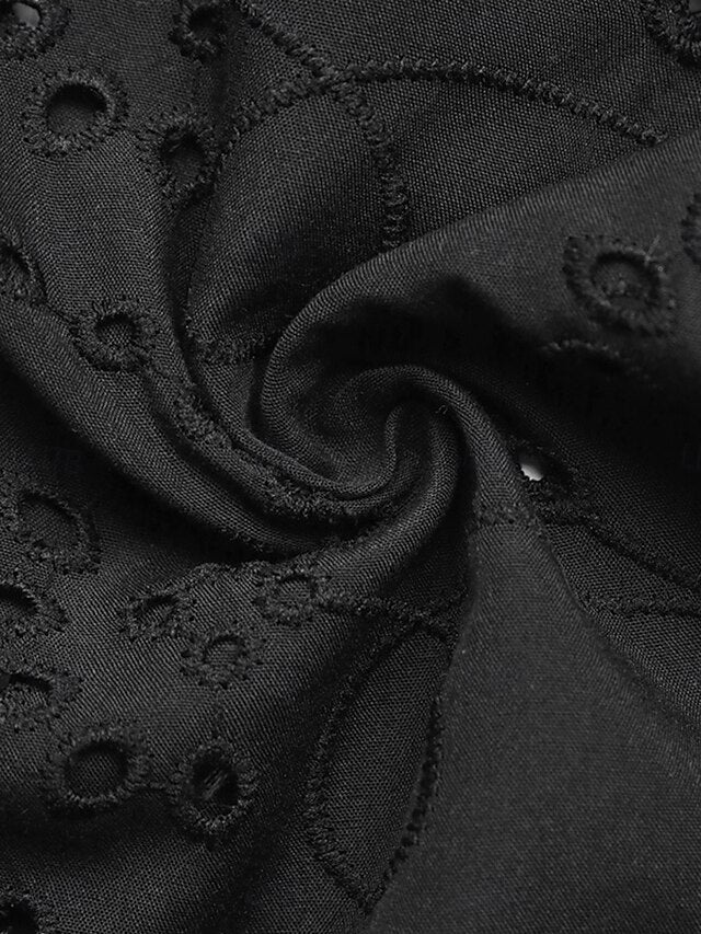 Women's Casual Shirt Button Up Shirt Blouse Lace Eyelet