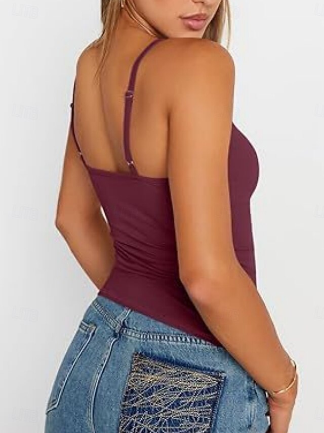 Women's Tank Top Sleeveless Shirt Tee Top Solid Color