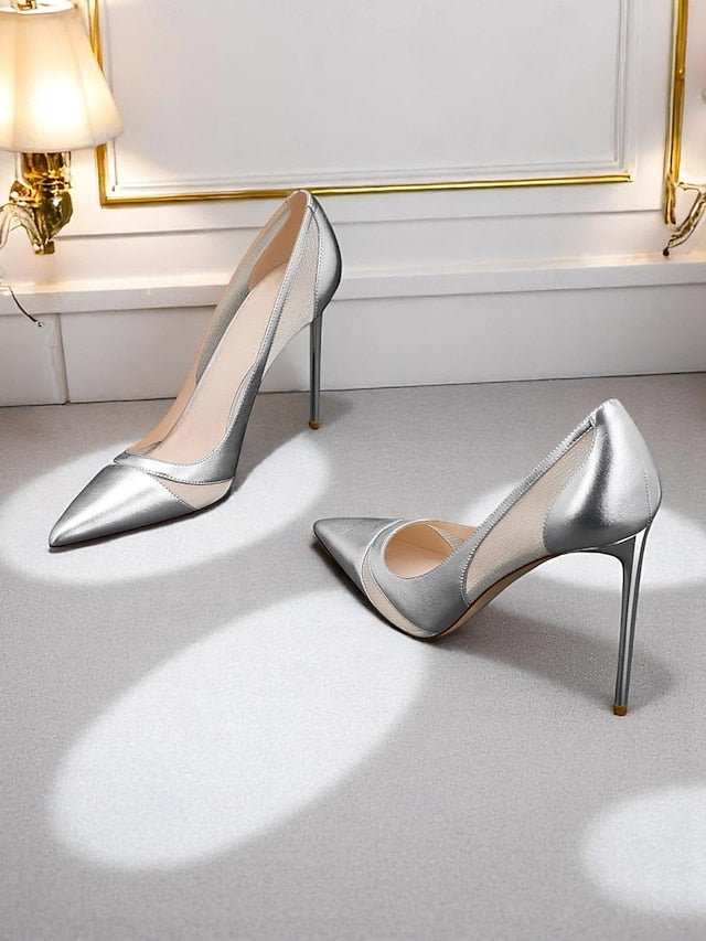 with Women's Pointed Suede Detailing Toe Pumps Nude Mesh