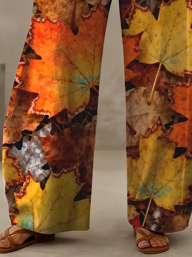 Women's Wide Leg Pants Trousers Vintage Casual Full Length