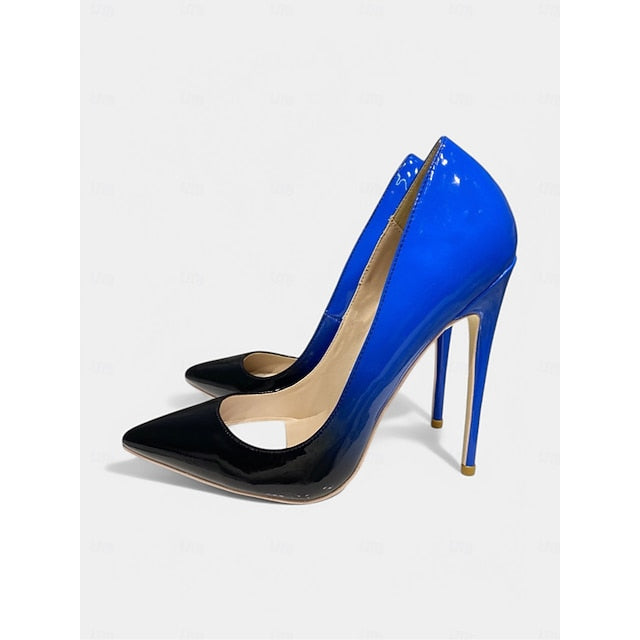 Toe Patent Leather Black Women's Pointed Green Pumps