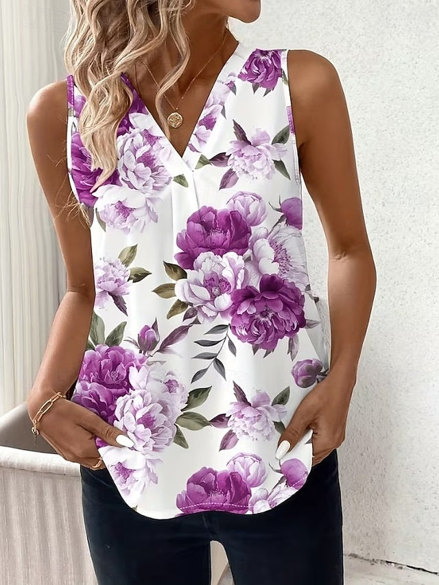 Women's Tank Top Floral Graphic Plants Elegant Vintage