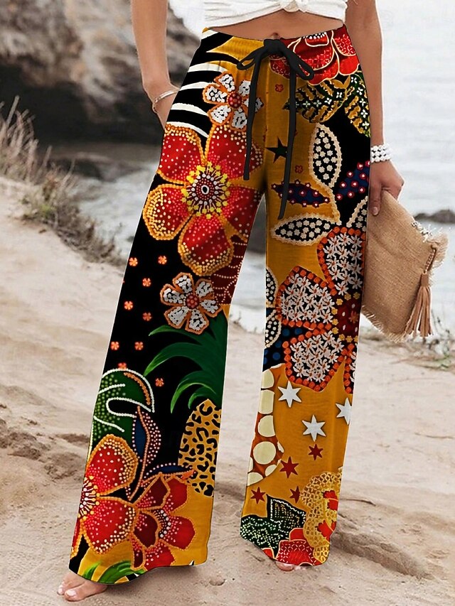 Women's Wide Leg Pants Trousers Vacation Casual Long High
