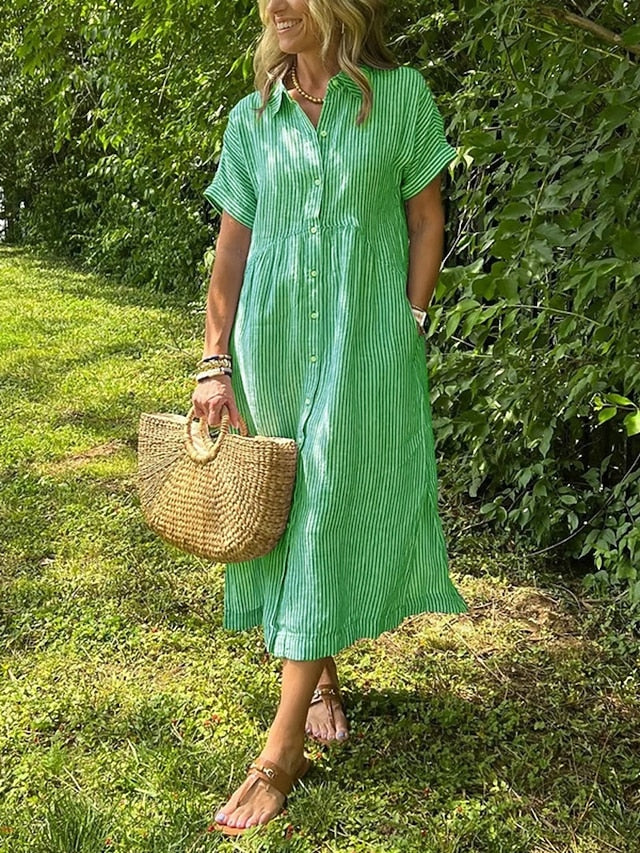 Women's Midi Dress A Line Dress Vacation Casual Outdoor