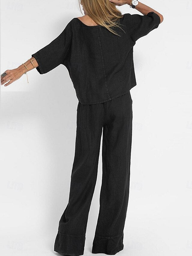 Women's Two Piece Sets Pants Sets Bolero Top Half Sleeve