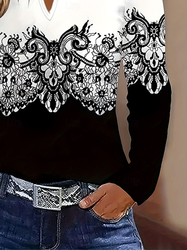 Women's T Shirt Zipper Print Graphic Animal Vintage Stylish