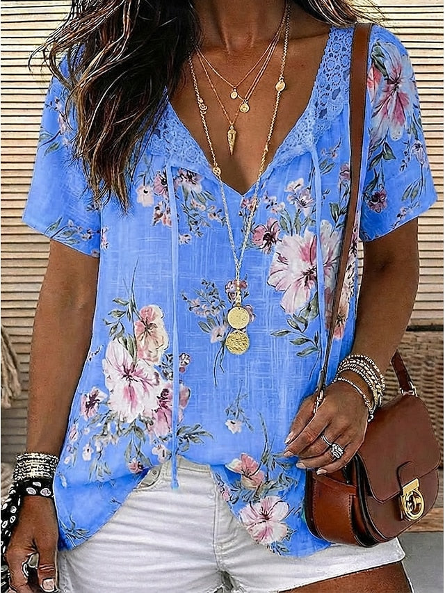 Women's Blouse Chiffon Tops Lace Tops Lace Floral Stylish
