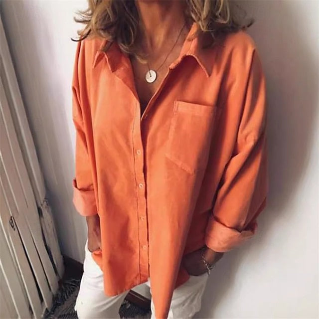 Women's Shirt Linen Shirt Faux Cotton Linen Plain Daily
