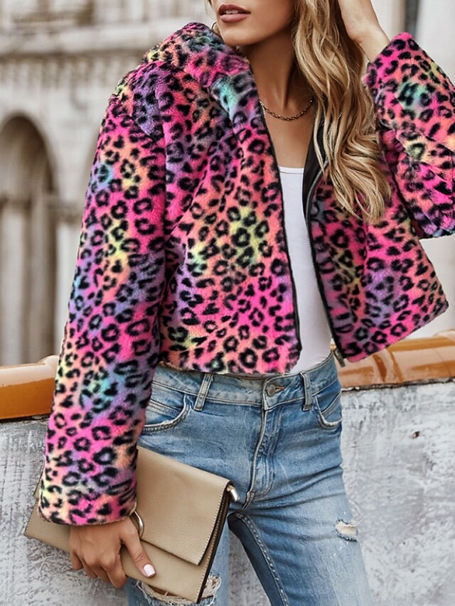 Faux Comfortable Fur Coat Jacket Hoodie Women's Warm