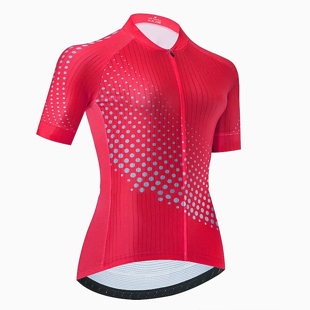 Women's Cycling Jersey Polka Dot Patterned Short Sleeve