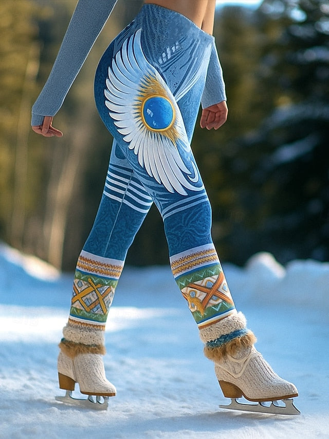 Women's Viking Boho Leggings Angel Wings Vacation Vintage