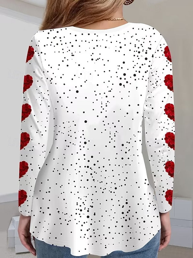 Valentine's Day Women's T Shirt Heart Graphic Vintage