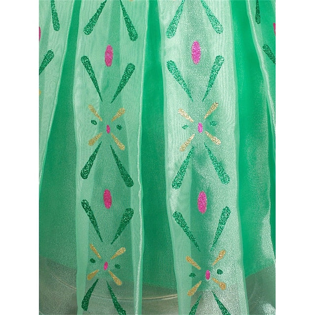 Theme Anna Princess Party Frozen Dress Girl Flower Fairytale