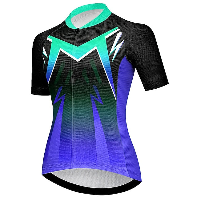 Women's Cycling Jersey Geometic Short Sleeve Bike Jersey