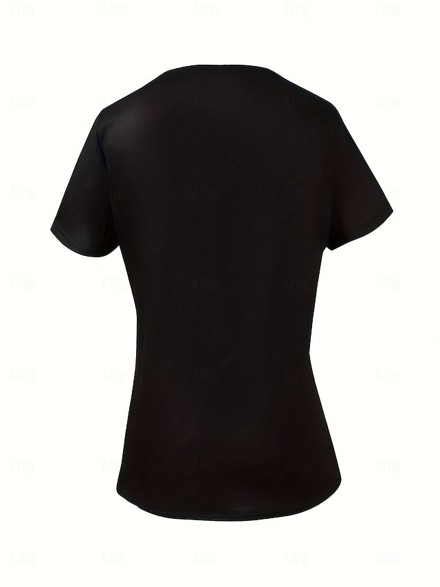 Women's T Shirt Quarter Zip Graphic Geometric Tropical