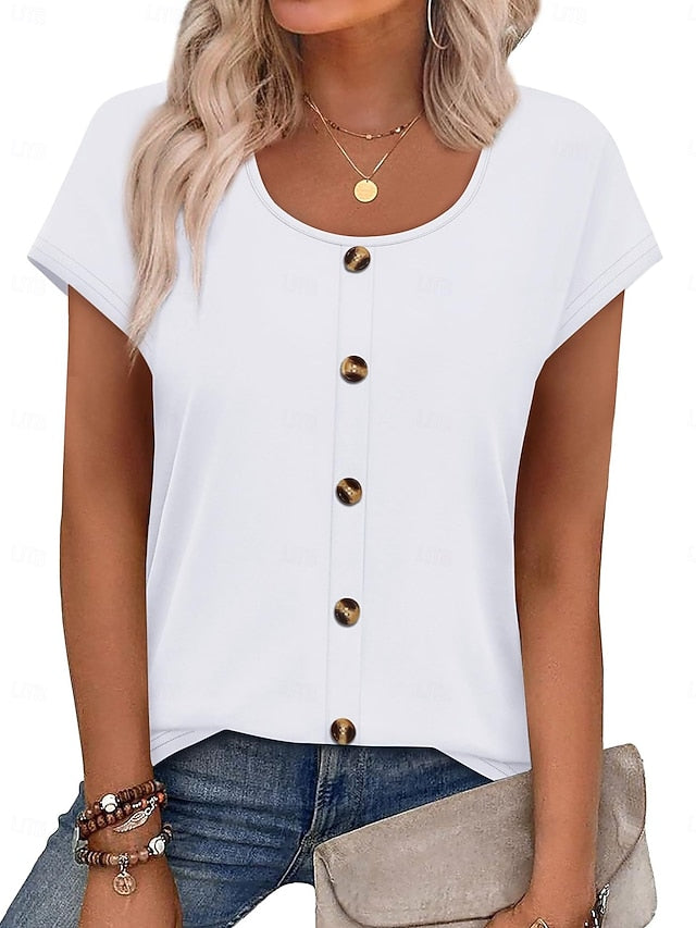 Women's T Shirt Tee Top Plain Fashion Stylish Classic Short