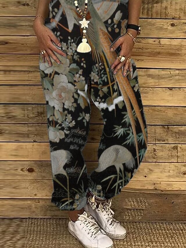 Women's Normal Jumpsuit Casual Floral Sleeveless U Neck