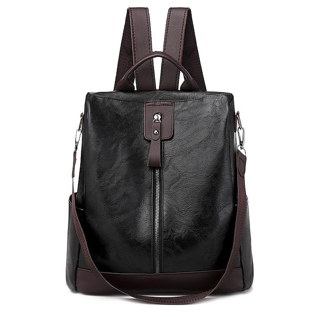 Backpack Women's Leather Commuter Daily Zipper PU