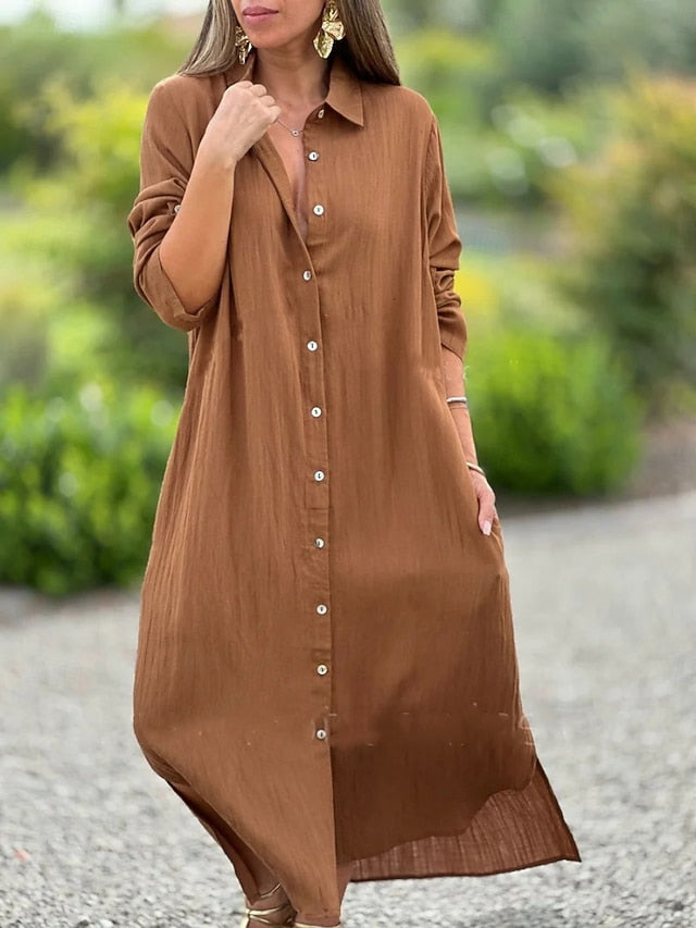 Women's Maxi Dress Shift Dress Casual Daily Loose Fit Plain