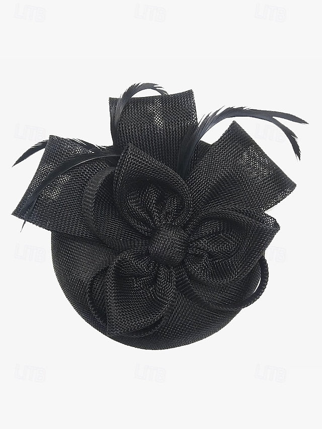 Women's Hat and Bow Accents Green with Feather Fascinator