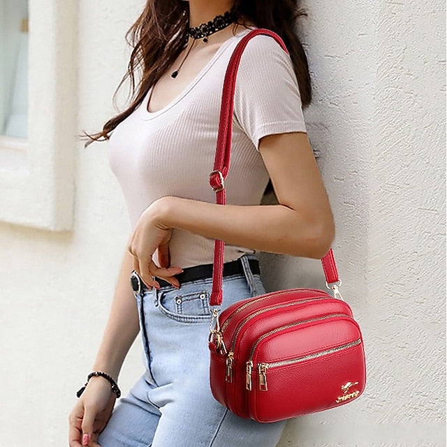 Leather Bag Dome Crossbody Shoulder PU Women's
