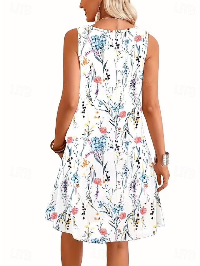 Women's Knee Length Dress Casual Dress A Line Dress Floral