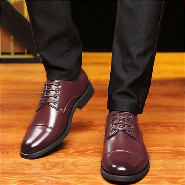 Black Patent Shoes Lace-Up with Men's Oxford Leather