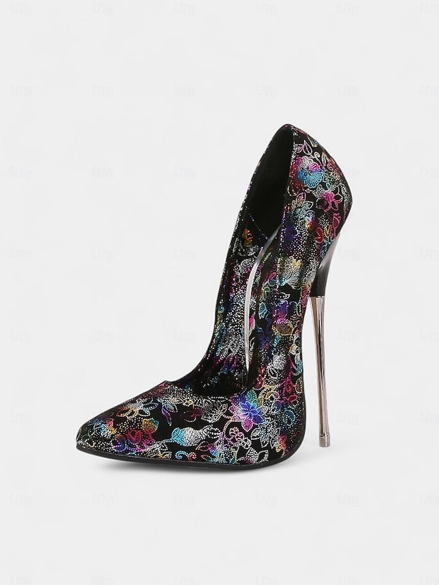 Jacquard High Stiletto Women's Heels Red