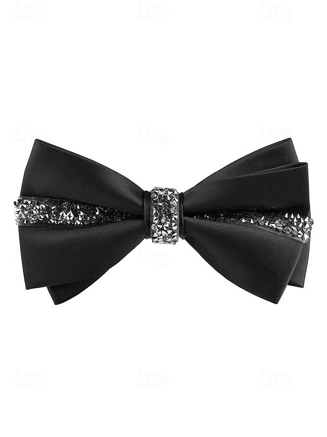 Burgundy Embellishment Satin with Tie Crystal Elegant – Bow