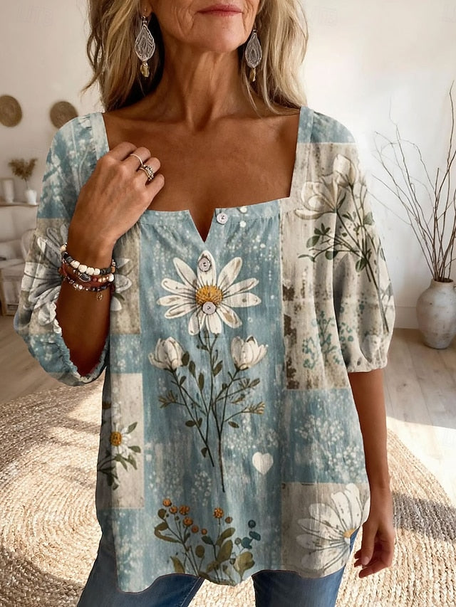 Women's Blouse Print Ombre Graphic Daily Stylish Basic Half