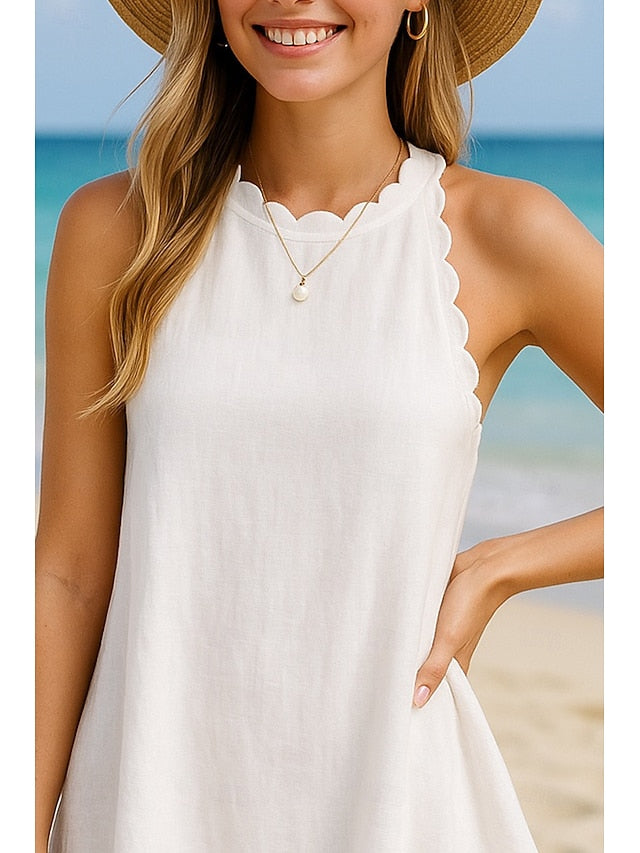 Women's Mini Dress White Dress Graduation Dress Elegant