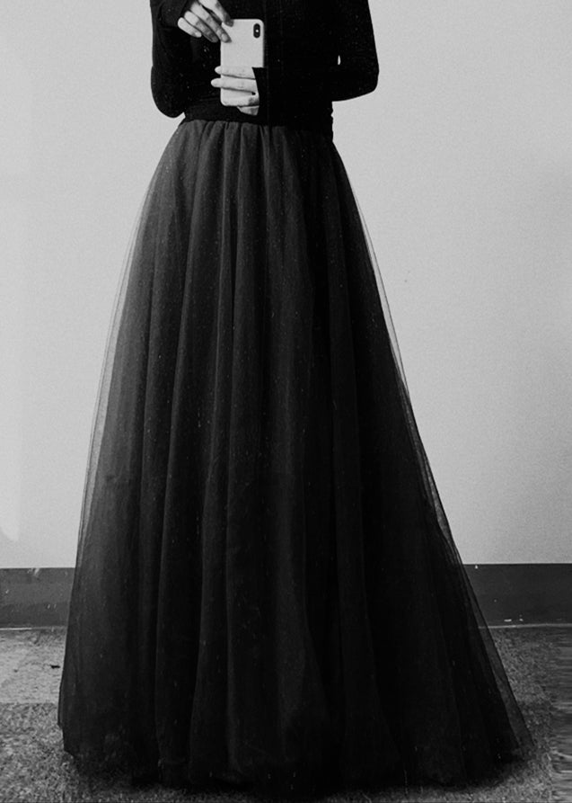 Elastic Mulberry Waist Modern Tulle Maxi Skirt