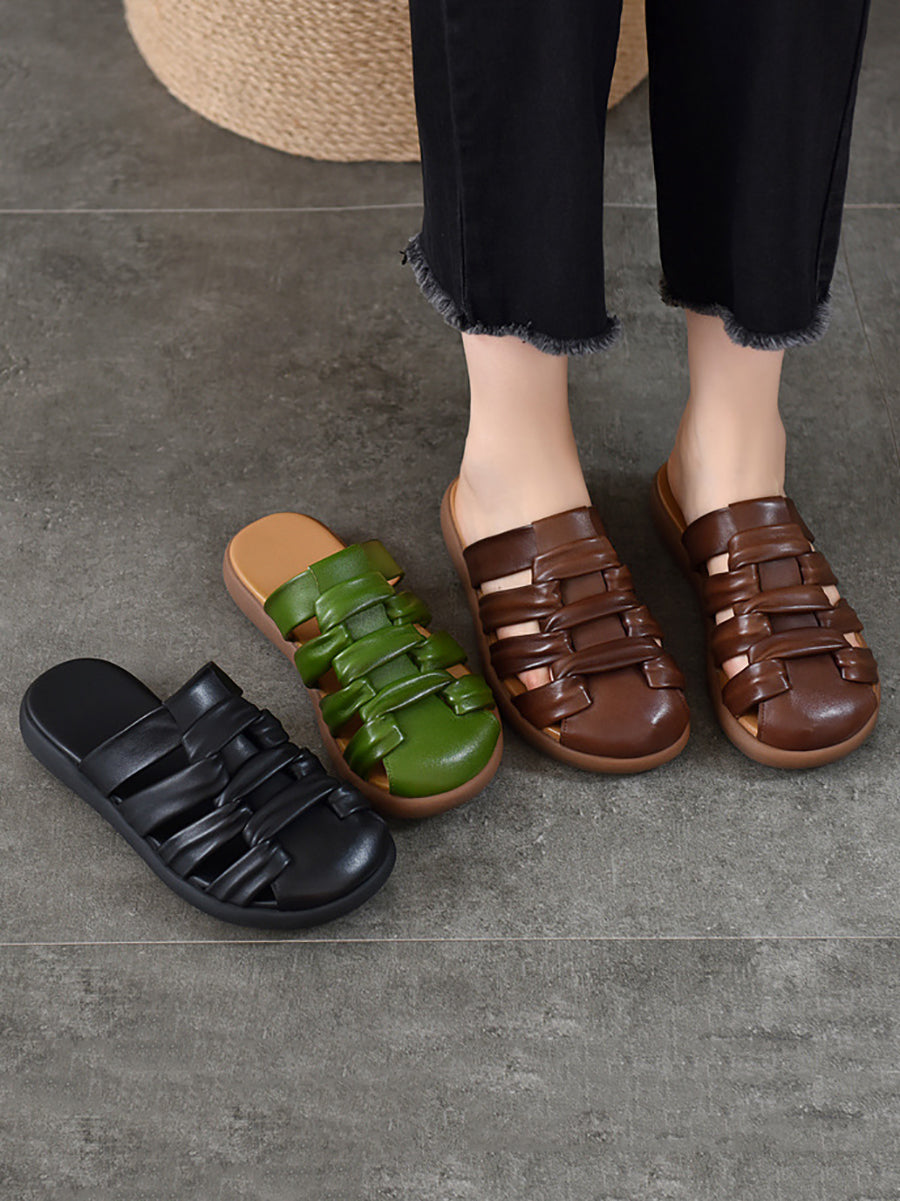 Casual Women Sandals Summer Genuine Leather
