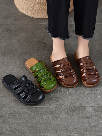 Casual Women Sandals Summer Genuine Leather