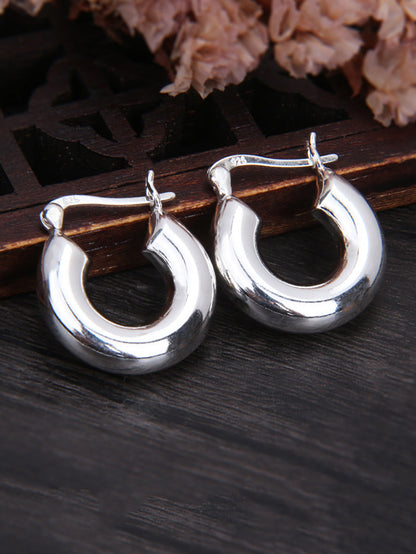 Women Vintage U-shape S925Sliver Earrings OO1036