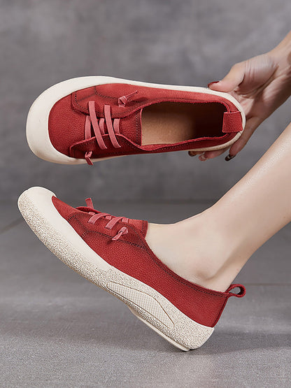 Casual Genuine Leather Flat Women Summer Shoes