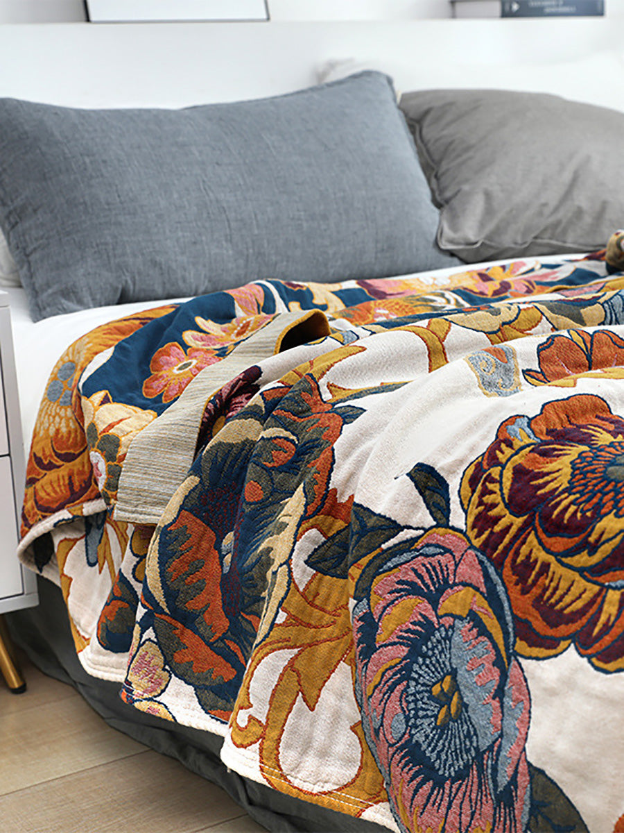 Sofa Flower 100%Cotton Blanket Bedcover