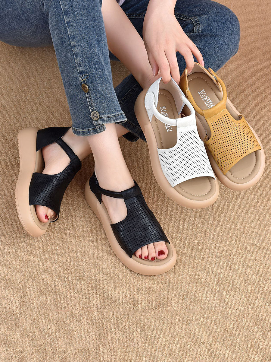 Summer Sandals Casual Leather Women Platfrom