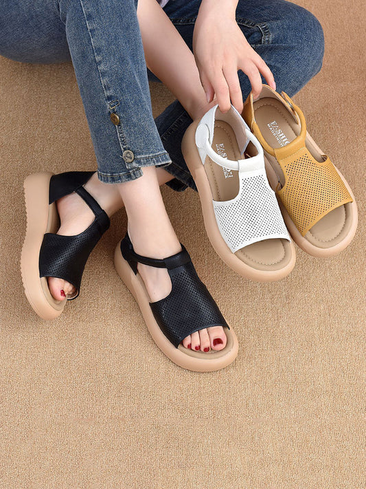 Summer Sandals Casual Leather Women Platfrom