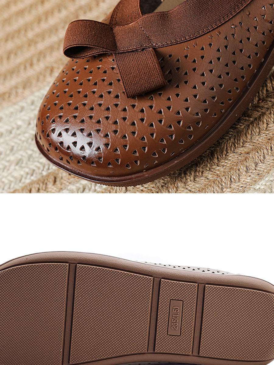 Genuine Leather Women Shoes Casual Soft Flat