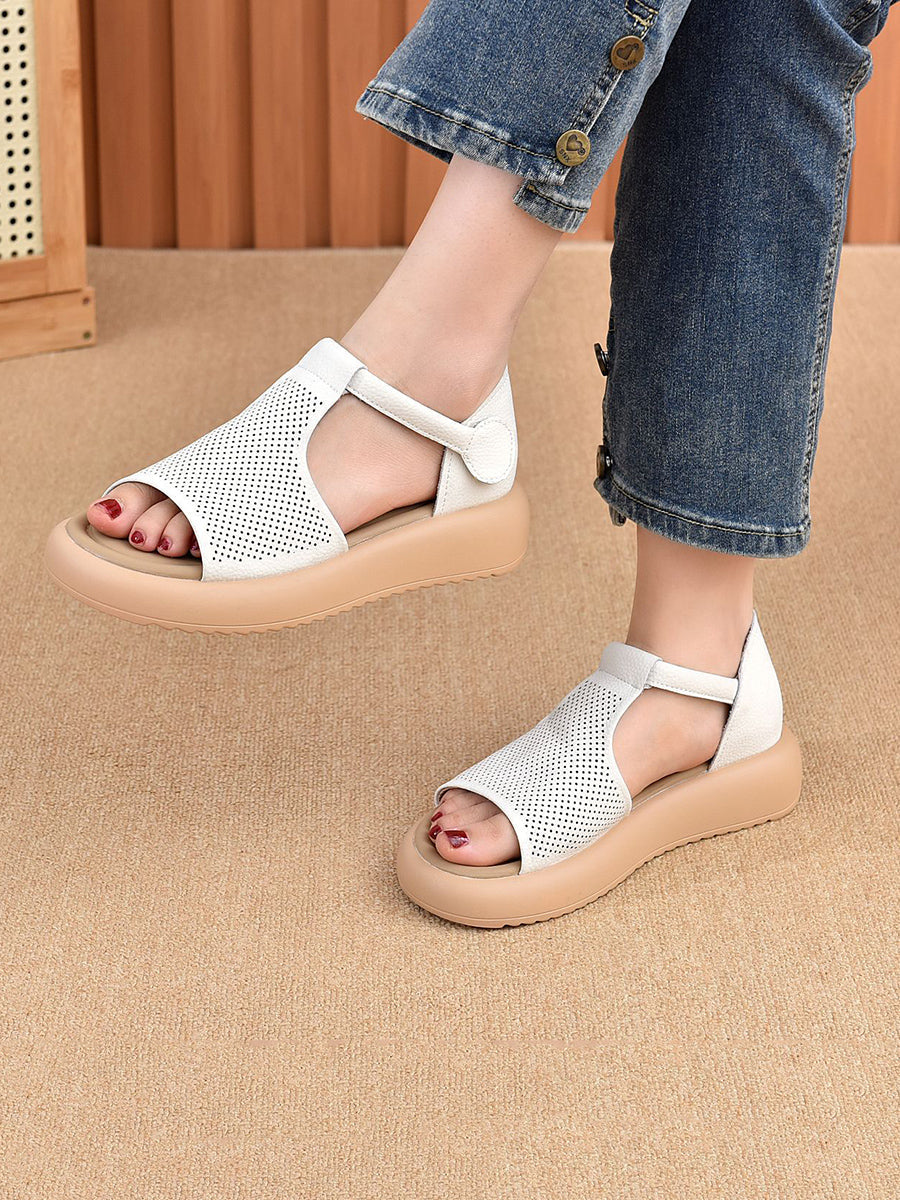 Summer Sandals Casual Leather Women Platfrom
