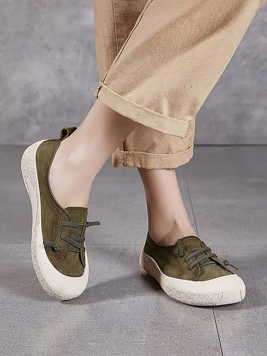 Casual Genuine Leather Flat Women Summer Shoes