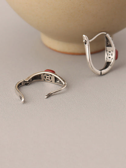 Earrings Cooper-plating Ethnic Silver Women